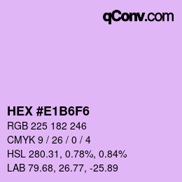 Farbcode: HEX #E1B6F6 | qconv.com