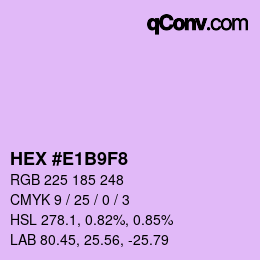 Color code: HEX #E1B9F8 | qconv.com