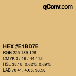 Color code: HEX #E1BD7E | qconv.com