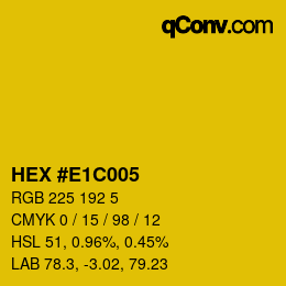 Color code: HEX #E1C005 | qconv.com
