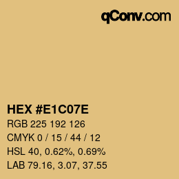 Color code: HEX #E1C07E | qconv.com