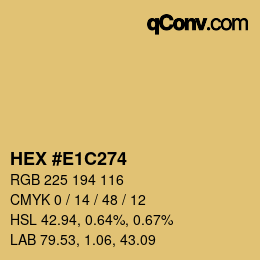 Color code: HEX #E1C274 | qconv.com