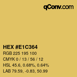 カラーコード: HEX #E1C364 | qconv.com