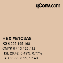 Color code: HEX #E1C3A8 | qconv.com