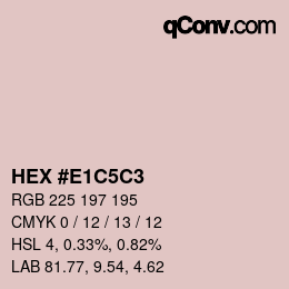 Farbcode: HEX #E1C5C3 | qconv.com