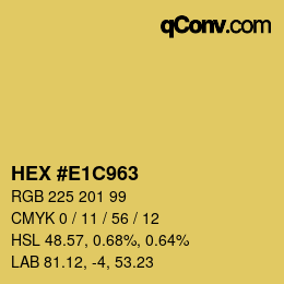 カラーコード: HEX #E1C963 | qconv.com