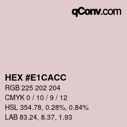 カラーコード: HEX #E1CACC | qconv.com