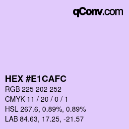 Color code: HEX #E1CAFC | qconv.com