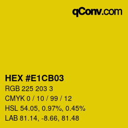 Color code: HEX #E1CB03 | qconv.com