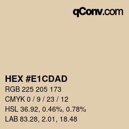 Code couleur: HEX #E1CDAD | qconv.com