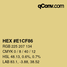 カラーコード: HEX #E1CF86 | qconv.com