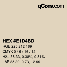 Código de color: HEX #E1D4BD | qconv.com