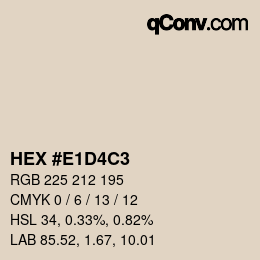 Color code: HEX #E1D4C3 | qconv.com