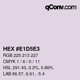 Color code: HEX #E1D5E3 | qconv.com