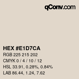 カラーコード: HEX #E1D7CA | qconv.com