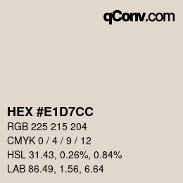Color code: HEX #E1D7CC | qconv.com