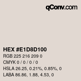Color code: HEX #E1D8D100 | qconv.com