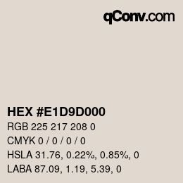 Color code: HEX #E1D9D000 | qconv.com