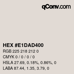 Color code: HEX #E1DAD400 | qconv.com