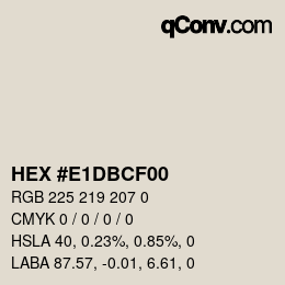 Color code: HEX #E1DBCF00 | qconv.com