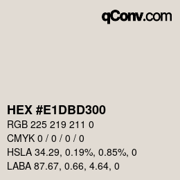 Código de color: HEX #E1DBD300 | qconv.com