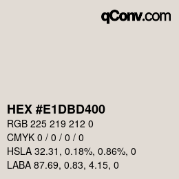 Color code: HEX #E1DBD400 | qconv.com