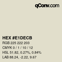 カラーコード: HEX #E1DECB | qconv.com