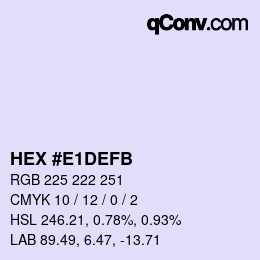 カラーコード: HEX #E1DEFB | qconv.com