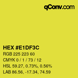 Color code: HEX #E1DF3C | qconv.com