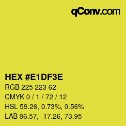 Farbcode: HEX #E1DF3E | qconv.com