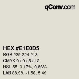Color code: HEX #E1E0D5 | qconv.com