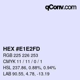 カラーコード: HEX #E1E2FD | qconv.com