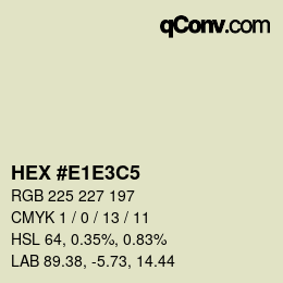 Color code: HEX #E1E3C5 | qconv.com