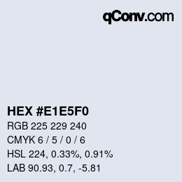 颜色代码: HEX #E1E5F0 | qconv.com