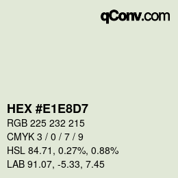 Color code: HEX #E1E8D7 | qconv.com