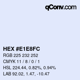 Color code: HEX #E1E8FC | qconv.com
