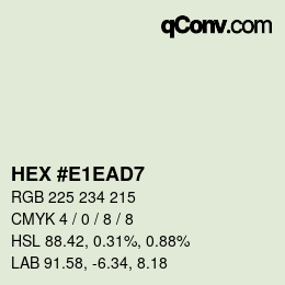 Color code: HEX #E1EAD7 | qconv.com