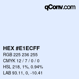 Farbcode: HEX #E1ECFF | qconv.com