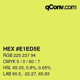 Code couleur: HEX #E1ED5E | qconv.com