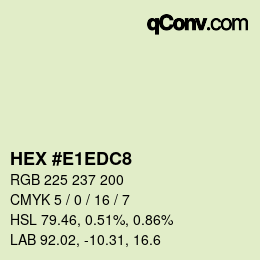 Color code: HEX #E1EDC8 | qconv.com