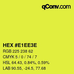 Color code: HEX #E1EE3E | qconv.com