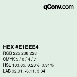 Color code: HEX #E1EEE4 | qconv.com