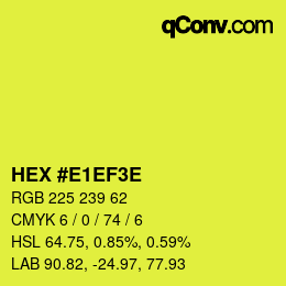 Color code: HEX #E1EF3E | qconv.com