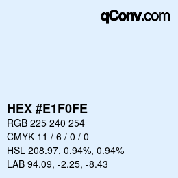 Color code: HEX #E1F0FE | qconv.com