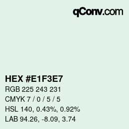 Color code: HEX #E1F3E7 | qconv.com