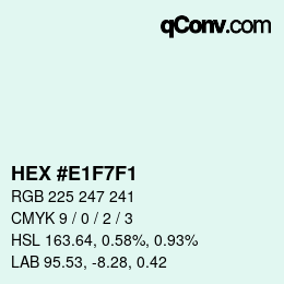 Código de color: HEX #E1F7F1 | qconv.com