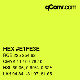 Color code: HEX #E1FE3E | qconv.com