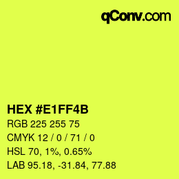 Color code: HEX #E1FF4B | qconv.com