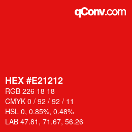 Color code: HEX #E21212 | qconv.com