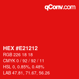 Color code: HEX #E21212 | qconv.com